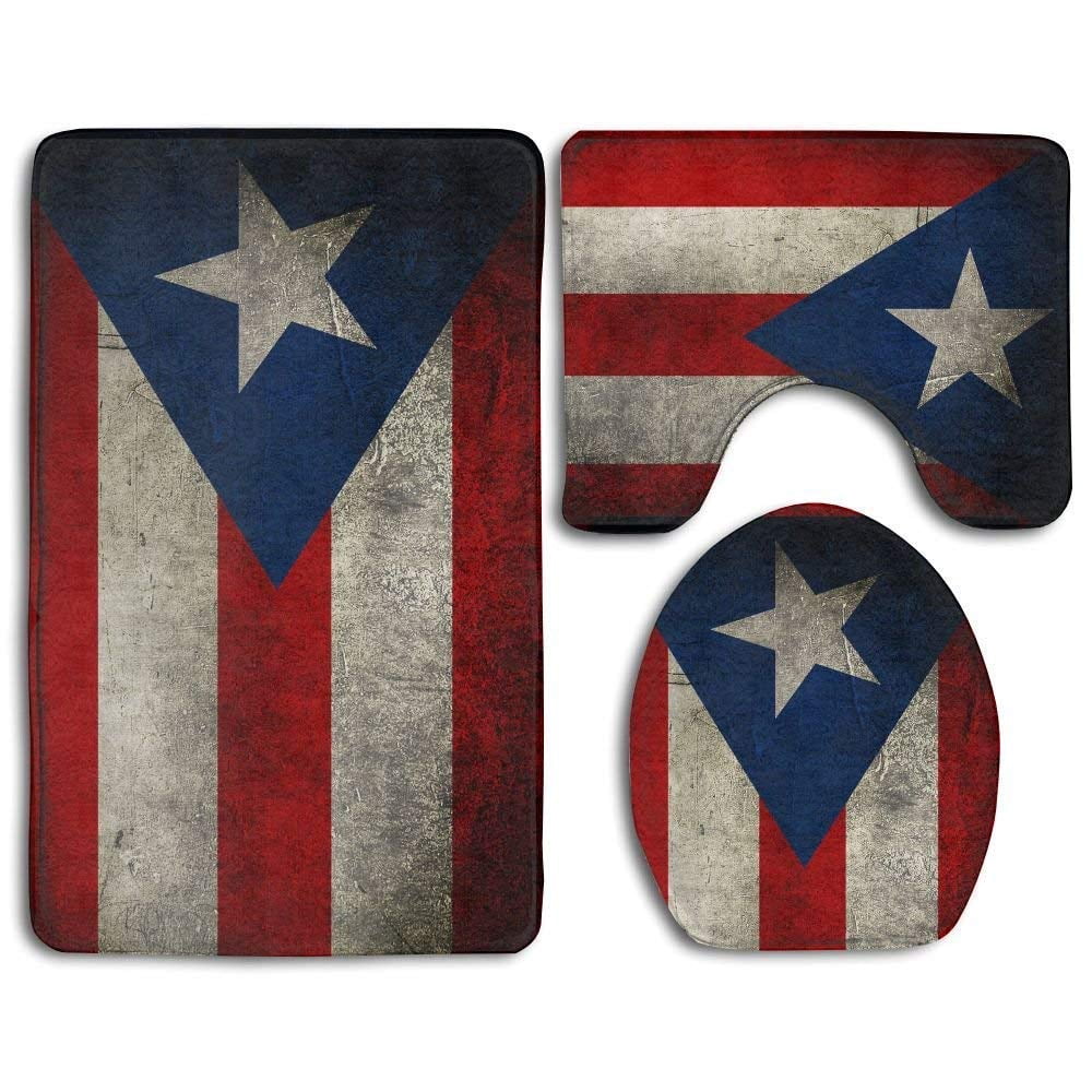 Puerto Rican Rug Designs GOHAO American Retro Puerto Rican Flag 3 Piece Bathroom Rugs Set Bath ...