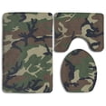 thumbnail image 1 of GOHAO Army Camouflage 3 Piece Bathroom Rugs Set Bath Rug Contour Mat and Toilet Lid Cover, 1 of 2