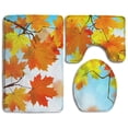 thumbnail image 1 of GOHAO Autumn Maple Leaf 3 Piece Bathroom Rugs Set Bath Rug Contour Mat and Toilet Lid Cover, 1 of 2