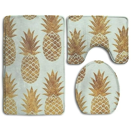 GOHAO Autumn Tree House Decorative 3 Piece Bathroom Rugs Set Bath Rug Contour Mat and Toilet Lid Cover