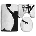 thumbnail image 1 of GOHAO Basketball Player 3 Piece Bathroom Rugs Set Bath Rug Contour Mat and Toilet Lid Cover, 1 of 2