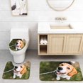thumbnail image 1 of GOHAO Beautiful Tricolor Puppy English Beagle Sitting On Green Grass Smiling Dog 3 Piece Bathroom Rugs Set Bath Rug Contour Mat and Toilet Lid Cover, 1 of 2