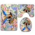 thumbnail image 1 of GOHAO Birds House Nature Flowers Style 3 Piece Bathroom Rugs Set Bath Rug Contour Mat and Toilet Lid Cover, 1 of 2
