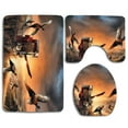 thumbnail image 1 of GOHAO Birds Surprise Seasons Autumn Pheasants 3 Piece Bathroom Rugs Set Bath Rug Contour Mat and Toilet Lid Cover, 1 of 2