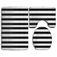 thumbnail image 1 of GOHAO Black Flannel Bath Rugs, 3' x 2' (3 Pieces), 1 of 2