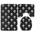 thumbnail image 1 of GOHAO Black Fleur De Lis 3 Piece Bathroom Rugs Set Bath Rug Contour Mat and Toilet Lid Cover, 1 of 2