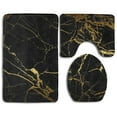thumbnail image 1 of GOHAO Black Gold Marble 3 Piece Bathroom Rugs Set Bath Rug Contour Mat and Toilet Lid Cover, 1 of 2