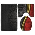 thumbnail image 1 of GOHAO Black Red Paisley Floral 3 Piece Bathroom Rugs Set Bath Rug Contour Mat and Toilet Lid Cover, 1 of 2