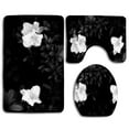 thumbnail image 1 of GOHAO Black White 3 Piece Bathroom Rugs Set Bath Rug Contour Mat and Toilet Lid Cover, 1 of 2