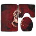 thumbnail image 1 of GOHAO Blood Red Dragon 3 Piece Bathroom Rugs Set Bath Rug Contour Mat and Toilet Lid Cover, 1 of 2