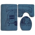 thumbnail image 1 of GOHAO Blue Life Better Campsite 3 Piece Bathroom Rugs Set Bath Rug Contour Mat and Toilet Lid Cover, 1 of 2