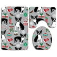 thumbnail image 1 of GOHAO Boston Terrier Christmas 3 Piece Bathroom Rugs Set Bath Rug Contour Mat and Toilet Lid Cover, 1 of 2