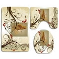 thumbnail image 1 of GOHAO Butterfly Swirls 3 Piece Bathroom Rugs Set Bath Rug Contour Mat and Toilet Lid Cover, 1 of 2