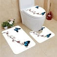 thumbnail image 1 of GOHAO Butterfly White Flannel Bath Rugs, 3' x 2' (3 Pieces), 1 of 2