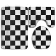 thumbnail image 1 of GOHAO Checkerboard 3 Piece Bathroom Rugs Set Bath Rug Contour Mat and Toilet Lid Cover, 1 of 2