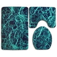 thumbnail image 1 of GOHAO Chic Marble Turquoise 3 Piece Bathroom Rugs Set Bath Rug Contour Mat and Toilet Lid Cover, 1 of 2