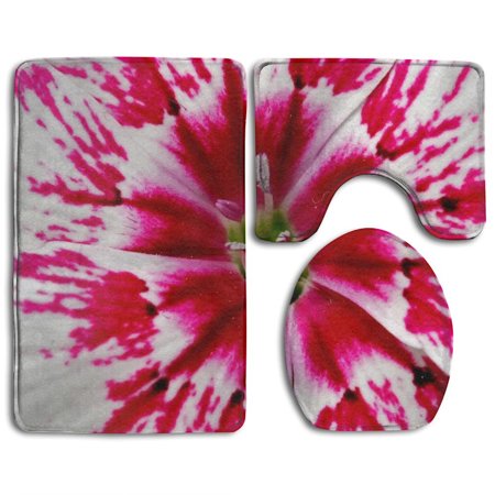 GOHAO Colorful Flower Parks 3 Piece Bathroom Rugs Set Bath Rug Contour Mat and Toilet Lid Cover