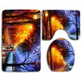 thumbnail image 1 of GOHAO Contrast Street Painting 3 Piece Bathroom Rugs Set Bath Rug Contour Mat and Toilet Lid Cover, 1 of 2