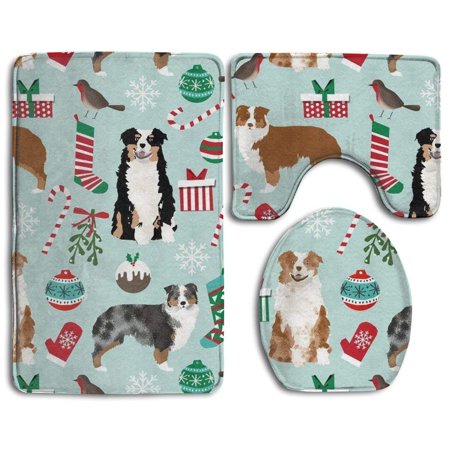 GOHAO Cute Pinecone Funnys 3 Piece Bathroom Rugs Set Bath Rug Contour Mat and Toilet Lid Cover