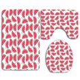 thumbnail image 1 of GOHAO Cute Pink Peach 3 Piece Bathroom Rugs Set Bath Rug Contour Mat and Toilet Lid Cover, 1 of 2