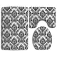 thumbnail image 1 of GOHAO Damask Antique Classical Damask Flowers Traditional 3 Piece Bathroom Rugs Set Bath Rug Contour Mat and Toilet Lid Cover, 1 of 2