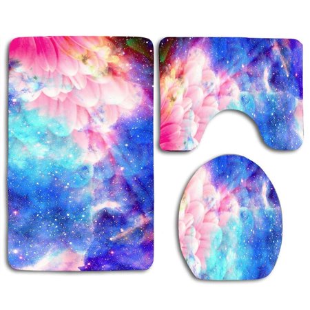 GOHAO Decorative 3 Piece Bathroom Rugs Set Bath Rug Contour Mat and Toilet Lid Cover