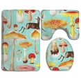 thumbnail image 1 of GOHAO Deer and Mushroom 3 Piece Bathroom Rugs Set Bath Rug Contour Mat and Toilet Lid Cover, 1 of 2