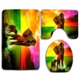 thumbnail image 1 of GOHAO Elephant Mother and Baby in Sunset 3 Piece Bathroom Rugs Set Bath Rug Contour Mat and Toilet Lid Cover, 1 of 2