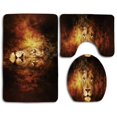 thumbnail image 1 of GOHAO Fire Lion 3 Piece Bathroom Rugs Set Bath Rug Contour Mat and Toilet Lid Cover, 1 of 2