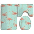 thumbnail image 1 of GOHAO Flamingo 3 Piece Bathroom Rugs Set Bath Rug Contour Mat and Toilet Lid Cover, 1 of 2