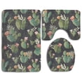 thumbnail image 1 of GOHAO Floral Cactus 3 Piece Bathroom Rugs Set Bath Rug Contour Mat and Toilet Lid Cover, 1 of 2