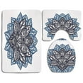 thumbnail image 1 of GOHAO Floral Paisley White Flannel Bath Rugs, 3' x 2' (3 Pieces), 1 of 2