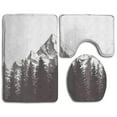 thumbnail image 1 of GOHAO Forest Snow Mountain 3 Piece Bathroom Rugs Set Bath Rug Contour Mat and Toilet Lid Cover, 1 of 2