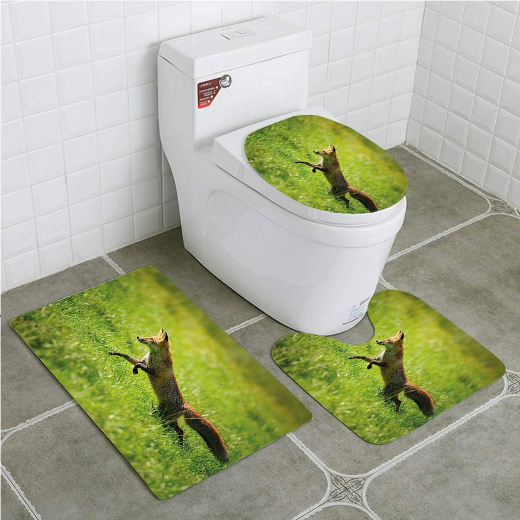 GOHAO Fox Red Fox Jumping Running in Fresh Green Grass Daytime Nimble ...