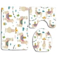 thumbnail image 1 of GOHAO Funny Flowers Llama Seamless Pattern6 3 Piece Bathroom Rugs Set Bath Rug Contour Mat and Toilet Lid Cover, 1 of 2