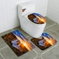 thumbnail image 1 of GOHAO GOR Loch Ard 2 Rocks Set pan 3 Piece Bathroom Rugs Set Bath Rug Contour Mat and Toilet Lid Cover, 1 of 2