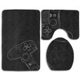 thumbnail image 1 of GOHAO Game Console Keyboard 3 Piece Bathroom Rugs Set Bath Rug Contour Mat and Toilet Lid Cover, 1 of 2