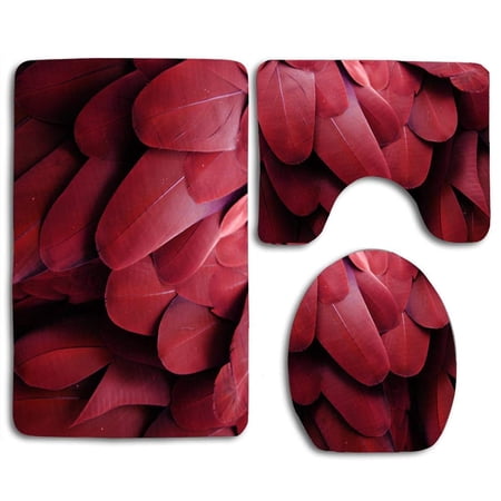 GOHAO Grass Sport Field 3 Piece Bathroom Rugs Set Bath Rug Contour Mat and Toilet Lid Cover