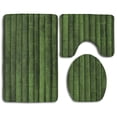 thumbnail image 1 of GOHAO Green Bamboo 3 Piece Bathroom Rugs Set Bath Rug Contour Mat and Toilet Lid Cover, 1 of 2