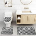 thumbnail image 1 of GOHAO Grey Classic Baroque Style Ancient Detail Europian Elegant Motifs Western Old World Art 3 Piece Bathroom Rugs Set Bath Rug Contour Mat and Toilet Lid Cover, 1 of 2
