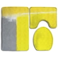 thumbnail image 1 of GOHAO Grey Yellow Abstract Art Painting 3 Piece Bathroom Rugs Set Bath Rug Contour Mat and Toilet Lid Cover, 1 of 2