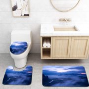 GOHAO Guilin Hills in Mist at Sunrise XXL 3 Piece Bathroom Rugs Set Bath Rug Contour Mat and Toilet Lid Cover