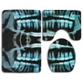 thumbnail image 1 of GOHAO Halloween Spooky Skeleton Teeth 3 Piece Bathroom Rugs Set Bath Rug Contour Mat and Toilet Lid Cover, 1 of 2
