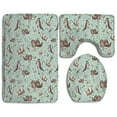 thumbnail image 1 of GOHAO Happy Sea Otter Printed 3 Piece Bathroom Rugs Set Bath Rug Contour Mat and Toilet Lid Cover, 1 of 2