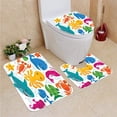 thumbnail image 1 of GOHAO Happy White Flannel Bath Rugs, 3' x 2' (3 Pieces), 1 of 2