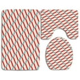 thumbnail image 1 of GOHAO Isometric Rectangular Fractal Architecture Motif Peach Seafoam 3 Piece Bathroom Rugs Set Bath Rug Contour Mat and Toilet Lid Cover, 1 of 2