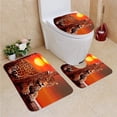 thumbnail image 1 of GOHAO Jaguar Sitting a Tree Sunset 3 Piece Bathroom Rugs Set Bath Rug Contour Mat and Toilet Lid Cover, 1 of 2