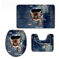 thumbnail image 1 of GOHAO Jinse-floral339 3 Piece Bathroom Rugs Set Bath Rug Contour Mat and Toilet Lid Cover, 1 of 2