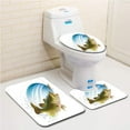 thumbnail image 1 of GOHAO Largemouth Sea Bass Catching a Bite in Water Spray Motion Splash Wild 3 Piece Bathroom Rugs Set Bath Rug Contour Mat and Toilet Lid Cover, 1 of 2