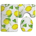 thumbnail image 1 of GOHAO Lemons Off-White Flannel Bath Rugs, 3' x 2' (3 Pieces), 1 of 2